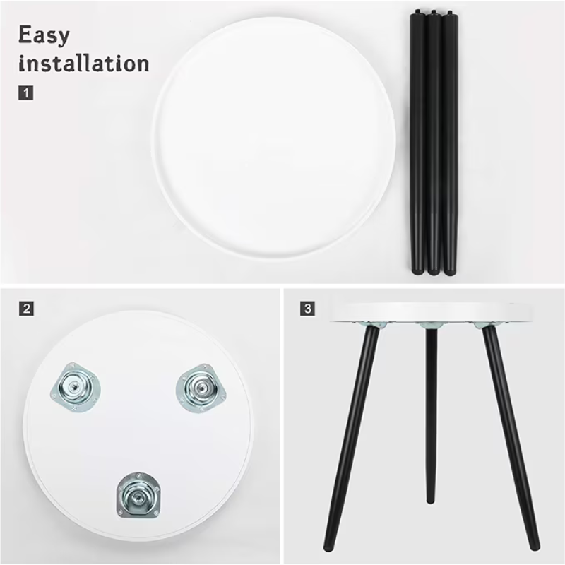 Chic Tripod Table - Multiple Color Combinations & Shapes
