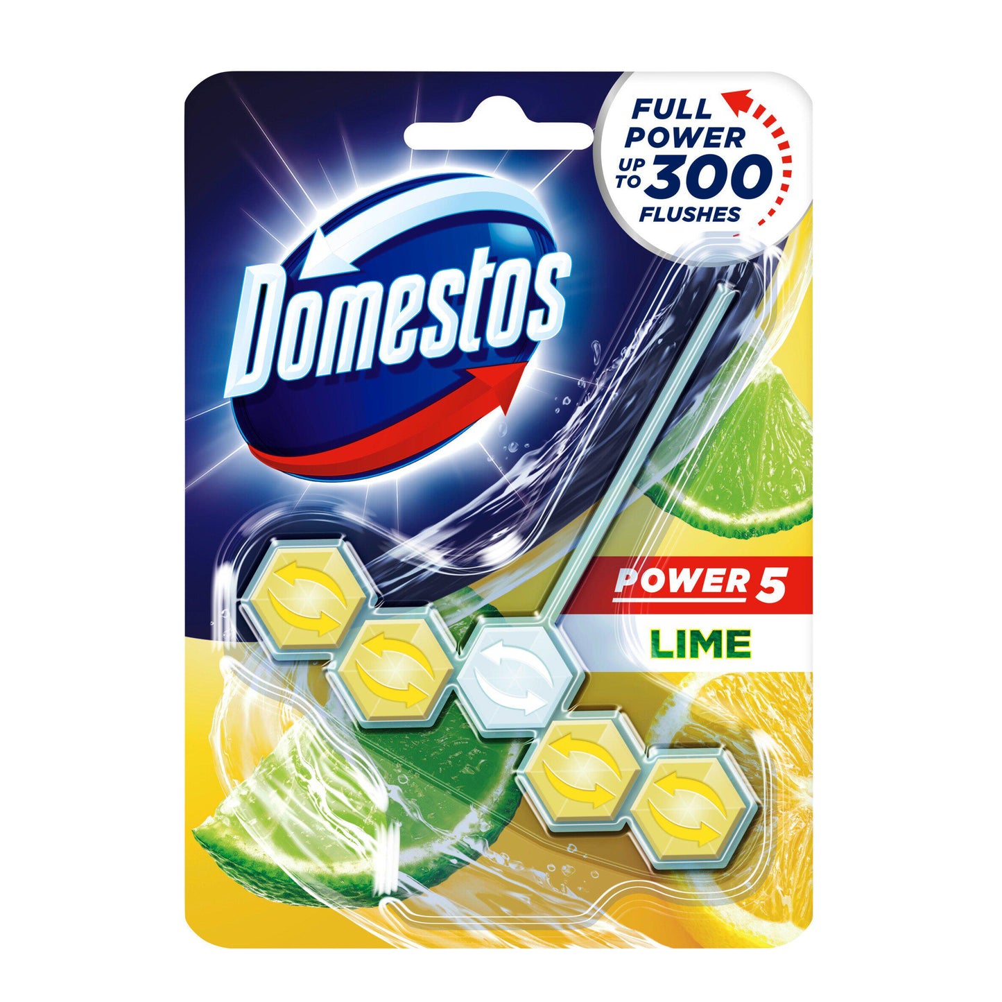 Domestos Power 5 Rim Block Lime 55G