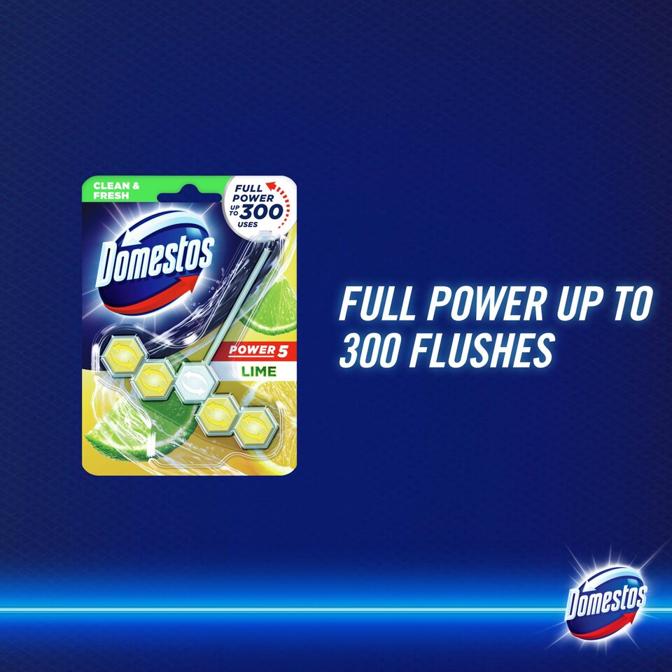 Domestos Power 5 Rim Block Lime 55G
