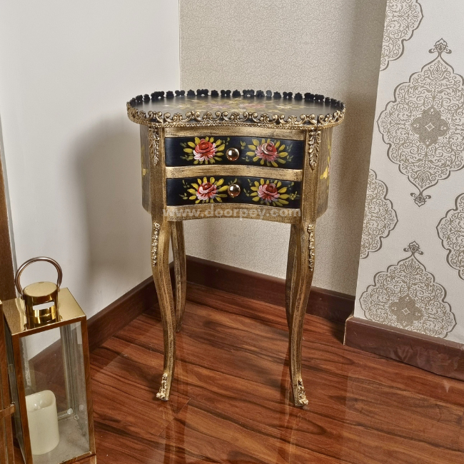 Petal Paradise Kidney Wooden Table