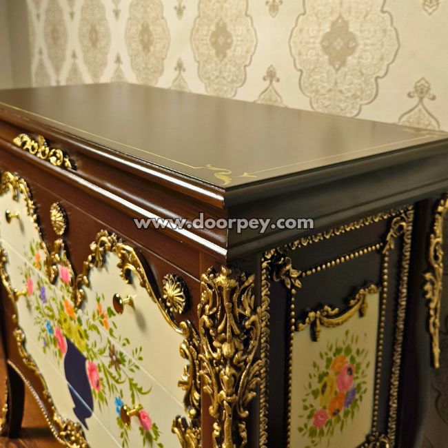 Blooming Tradition - Wooden Dresser