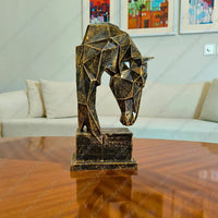 Majestic Apex Stallion resin sculpture with dark antique finish for luxury home decor styling