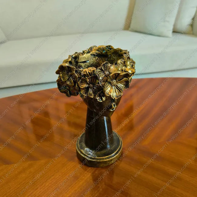 Detailed Aurora Lady Bust resin sculpture with antique bronze finish for elegant home decor styling