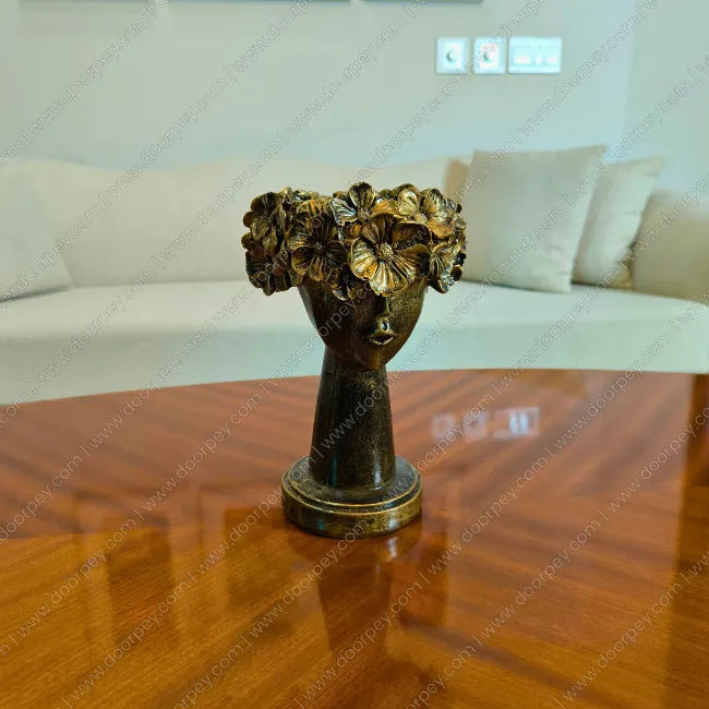 Majestic Aurora Lady Bust resin sculpture with antique bronze finish for elegant home decor styling