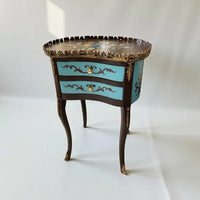 Azure Crest side table featuring elegant blue accents and classic craftsmanship