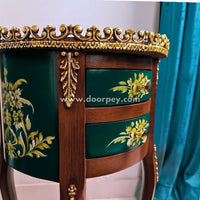 Leafy Green Round Wooden Table