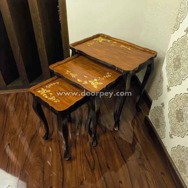 Dusky Grace Wooden Nesting Table