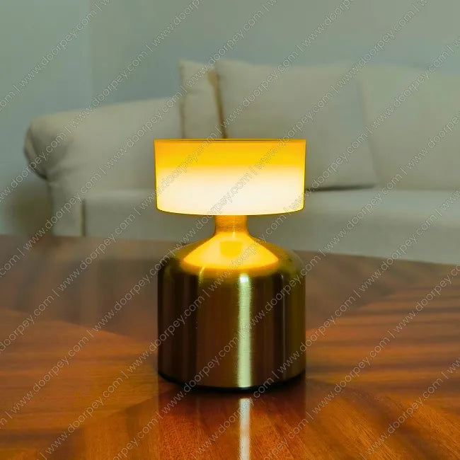 Golden Aura cordless table lamp with radiant gold finish decorative lamp for modern home decor