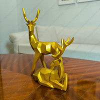 Elegant Golden Geometric Deer Sculpture with a minimalist design for modern home decor and luxury styling