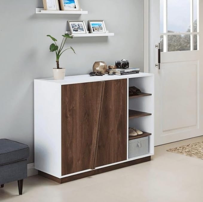 Linear Luxe Shoe Rack featuring 8 shelves, perfect for organizing shoes