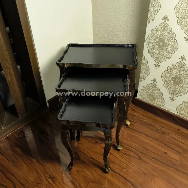 Noir Luxe Wooden Nesting Table