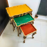 Festival Hues Wooden Nesting Table