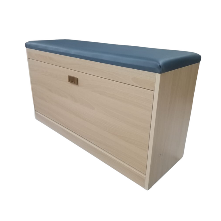 Innovative flip shoe rack with modern design and bench with foam and Rexine