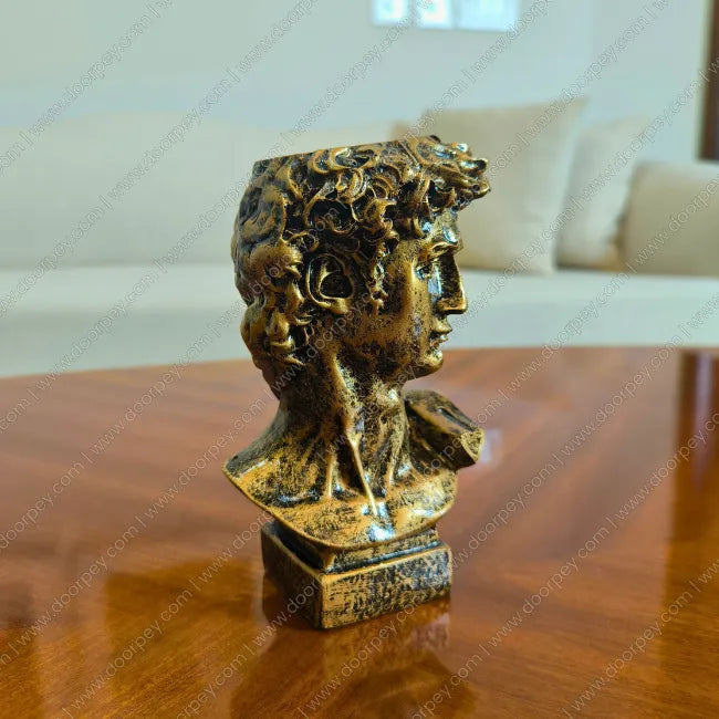 Renaissance David Bust with dark antique finish decorative resin bust for home decor styling