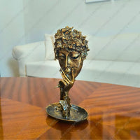 Elegant Venetian Muse Sculpture, a sophisticated resin lady face bust for artistic home decor styling.