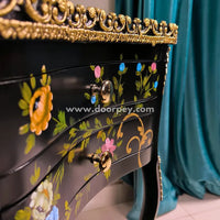 Noir Flora Wooden Table