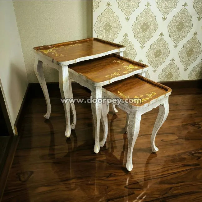 Florentine Trio Wooden Nesting Table