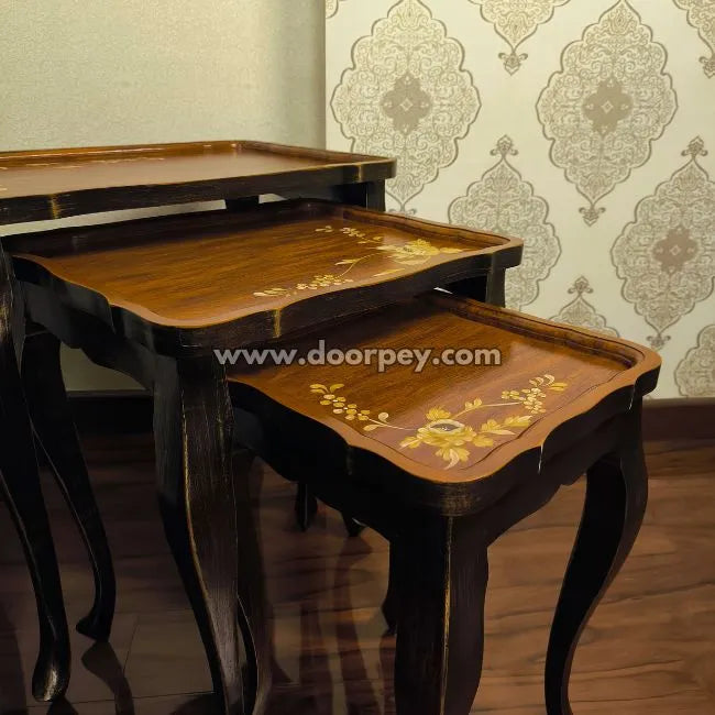 Dusky Grace Wooden Nesting Table
