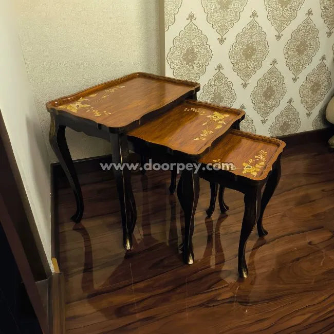 Dusky Grace Wooden Nesting Table