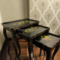 Verona Noir Wooden Nesting Table