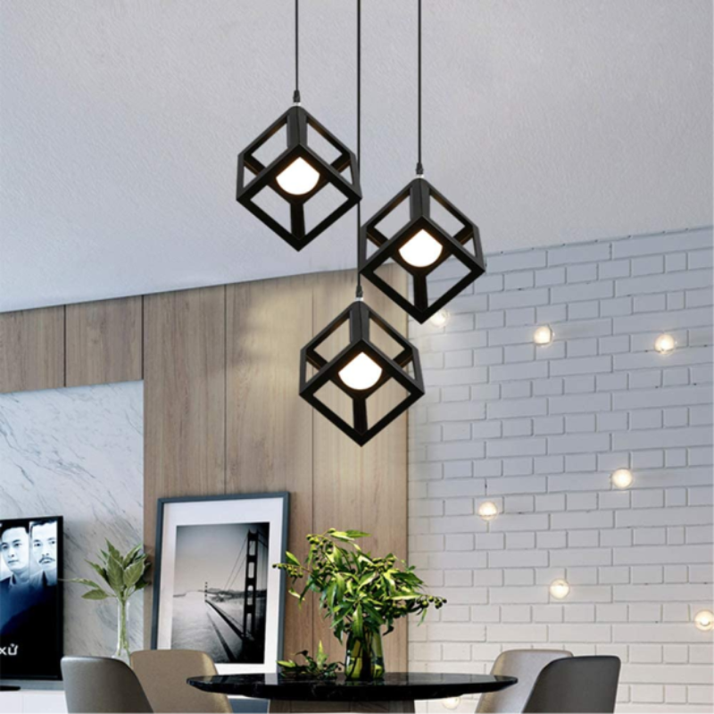 Triple Square Cube Hanging Light