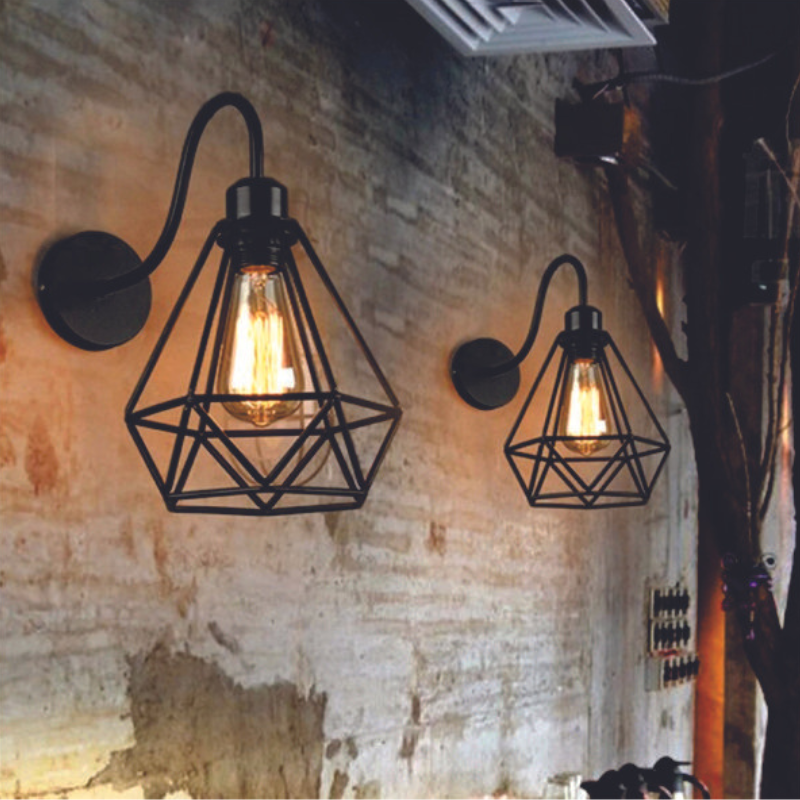 Wall Mounted Metal Diamond Cage Light cash on delivery on doorpey.com