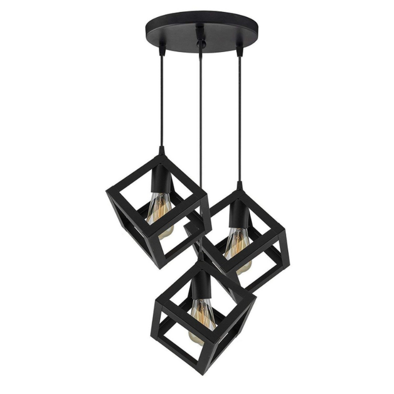 Triple Square Cube Hanging Light