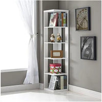 Buy SpaceSaver - Modern White Corner Book and Display Rack online on doorpey.com Get other furniture and home decor items delivered to your door. Cash on delivery and nation-wide delivery available