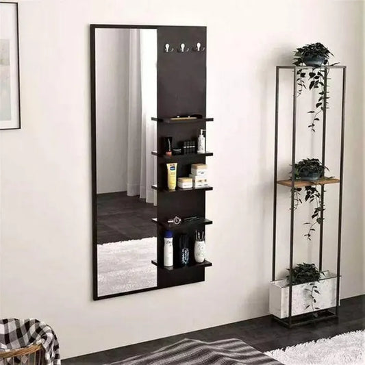 Eleanor Wooden Wall Dressing Mirror With Shelves