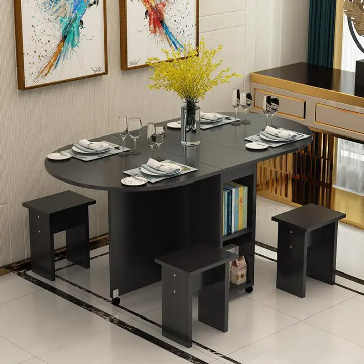 Buy SleekFold Foldable Dining Table and Chairs Set | Space-Saving Family Dining Solution online on doorpey.com Get other furniture and home decor items delivered to your door. Cash on delivery and nation-wide delivery available