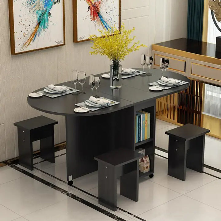 Buy SleekFold Foldable Dining Table and Chairs Set | Space-Saving Family Dining Solution online on doorpey.com Get other furniture and home decor items delivered to your door. Cash on delivery and nation-wide delivery available