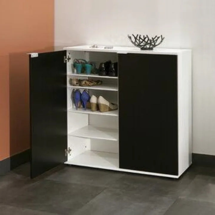 Durable shoe rack cabinet online with 5 layers and cabinet doors