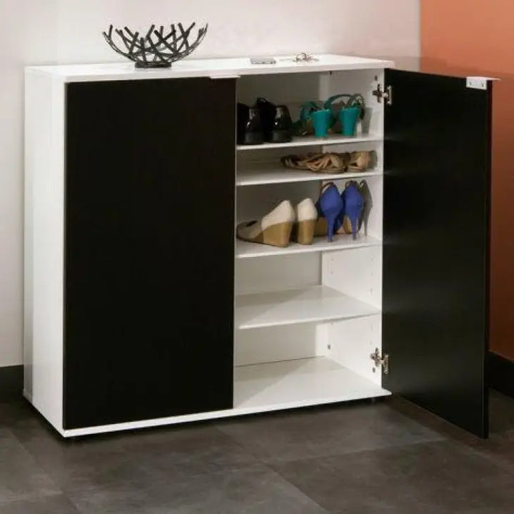 Durable shoe rack cabinet online with 5 layers and cabinet doors
