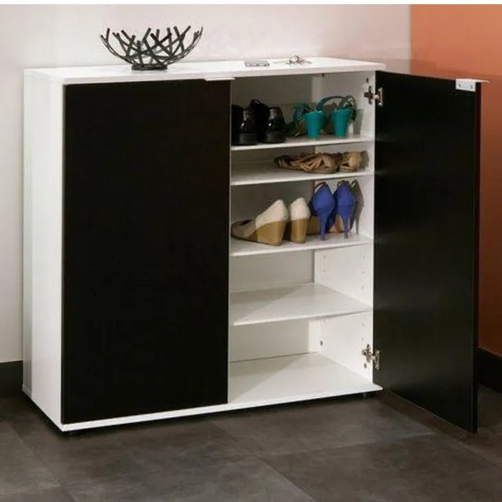 Durable shoe rack cabinet online with 5 layers and cabinet doors