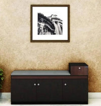 StepMaster shoe cabinet with a bench and top drawer for essentials.