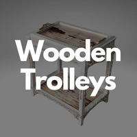 Handcrafted wooden trolley perfect for serving tea, food, and drinks.