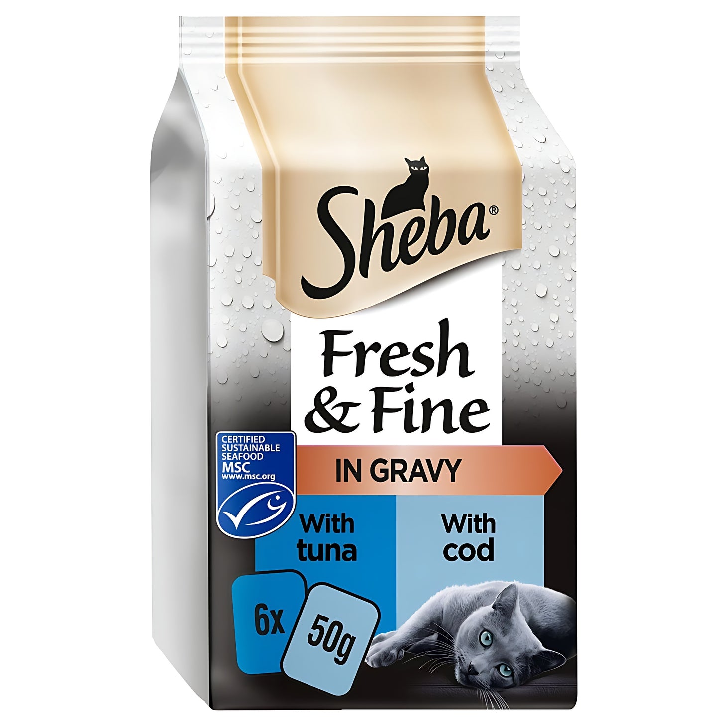 Sheba – Fresh & Fine – In Gravy – With Tuna and Cod – 1 x 6 x 50g