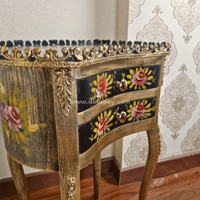 Petal Paradise Kidney Wooden Table