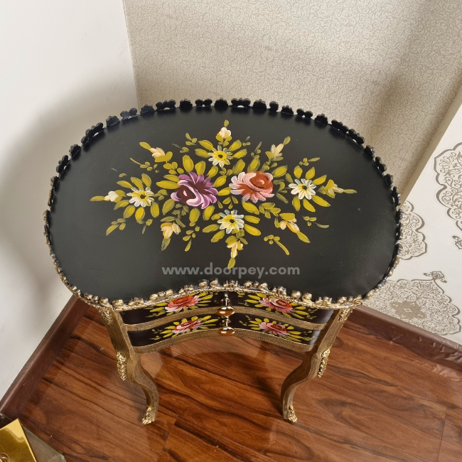 Petal Paradise Kidney Wooden Table