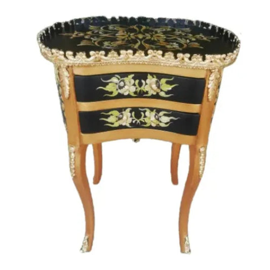 Black & Gold Kideny Wooden Table