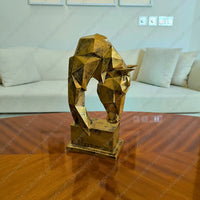 Apex Stallion resin sculpture with antique gold finish decorative horse figurine for home decor