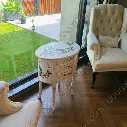 Aviary Hand Painted Wooden Table