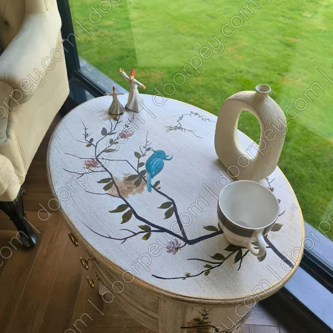 Aviary Hand Painted Wooden Table