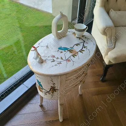 Aviary Hand Painted Wooden Table