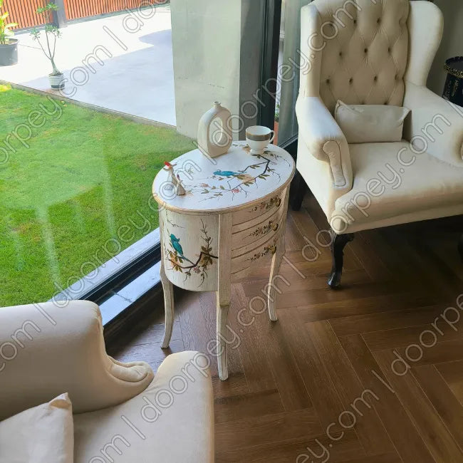 Aviary Hand Painted Wooden Table