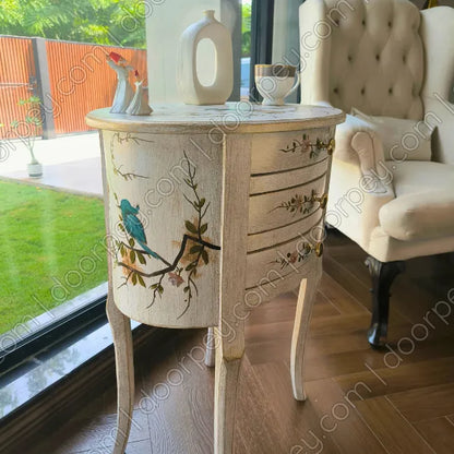 Aviary Hand Painted Wooden Table