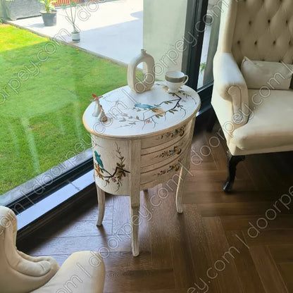 Aviary Hand Painted Wooden Table