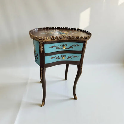 Azure Crest corner table with slender legs and classic design