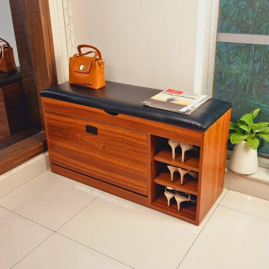 Chestdrow With Shoe Rake Luxe Stack Shoe Rack | Shoe Cabinet with Bench, Drawers, and Shelves ...