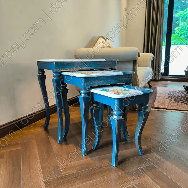 Bluebell Wooden Nesting Table